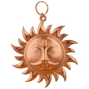 Handcrafted Copper Sun God Wall Hanging | Surya Dev Idol for Home Decor & Vastu