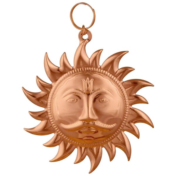Handcrafted Copper Sun God Wall Hanging | Surya Dev Idol for Home Decor & Vastu