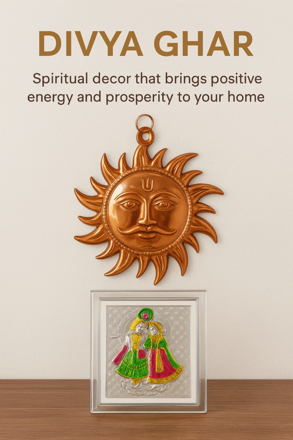 Silver-Plated Radha Krishna Wall Frame for Home & Office Décor - Image 2